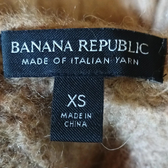 Banana Republic Alpaca Italian Yarn Knit mock neck drop shoulder tan ombre  xs - Picture 4 of 9